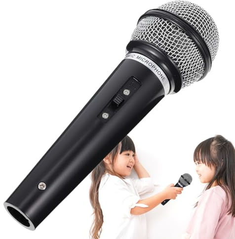 Microfono falso – 6,5 pollici giocattolo da palcoscenico | di scena realistici per microfono finto – Strumento di simulazione ABS per di scena in costume, regali di compleanno e