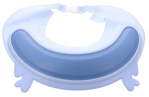 BESPORTBLE Cuffia da Bagno per Bambina, Plastica Blu, Regolabile, Comoda, per Shampoo e Doccia, per Cura Capelli