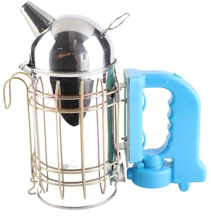 YDuupxe Bikupa Smoker Rostfritt Stål Bi Smoker 25 X 25 Cm med Skyddande Värmesköld Stark Motor Enkel Användning för Biodling Honungsinsamling Nybörjare och Biodlare