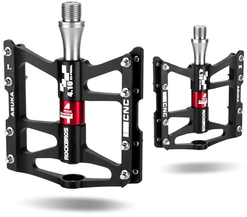 ROCKBROS 4 Bearings Mountain Bike Pedals MTB Padals Platform Flat Bike Pedals Aluminum Alloy 9/16