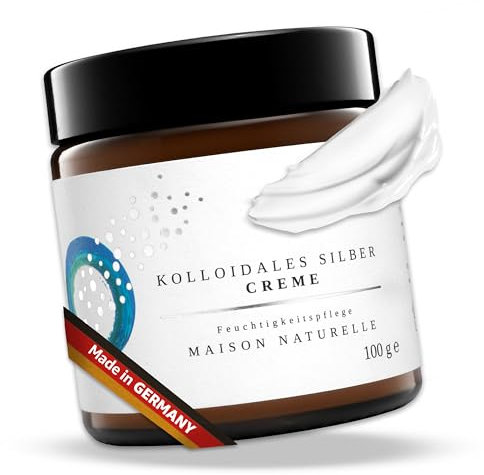 MAISON NATURELLE® | Kolloidales Silber Creme (100 g) - VERGLEICHSSIEGER 2020 - Natürliche Silbercreme mit 1000 ppm - Kollodiales, natürlches Silber