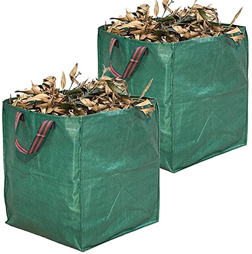 Artillen 2 X 120L Gartensack Laubsack Abfallsack für Gartenabfälle Rasenschnitt Säcke für den Garten faltbar(2 x 120 L)