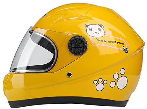 casque de moto pour enfants Sécurité Full Face Jaune Motorcycle
