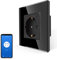 JIMEIDA Wlan Steckdose Unterputz in Schwarz, Glas Steckdose Kompatibel mit Amazon Alexa Google Home, 1 Fach Intelligente Standard Schuko Steckdose, 2.4 GHz WiFi