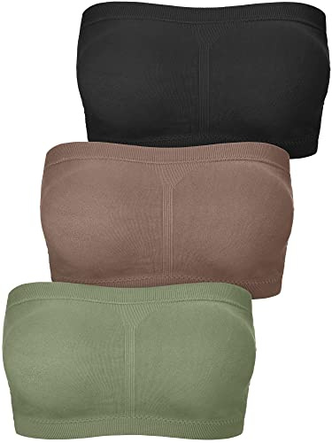 BOAO BOAO-Top Bra Bandeau Mujer (Pack de 3)