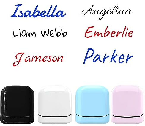 Custom Rectangular Signature Stamp- Personalized Custom Name Stamp 4 Exterior Colors and 9 Font Choices and 3 Ink Colors, Black, White, Pink, Blue
