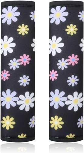 SCJJZ Imbottitura per Cintura, Protezione per Cintura, per Bambini e Adulti, Cuscinetto per Cintura, Multifunzionale, per Cintura di Sicurezza Auto, Camion e Borsa da Viaggio,motivo floreale, 2 pezzi