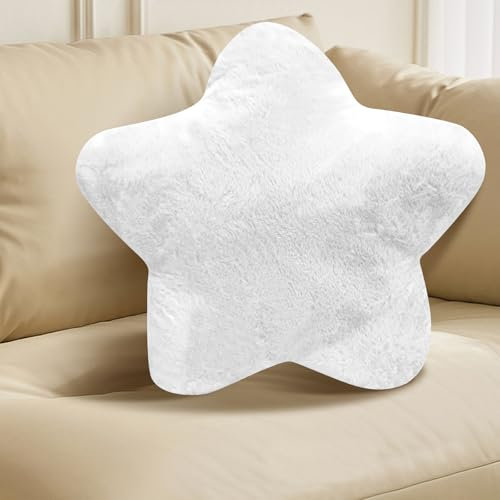 RANJIMA Kuschelkissen Kinder, 30 cm Stern Kinderkissen Weiche Flauschige Sternform Zierkissen Sofakissen, Plüsch Kissen Dekokissen für Baby & Kinderzimmer, Geschenke zur Einschulung für Mädchen Jungen