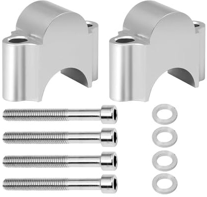 Torretas Manillar 1 Par 28 Mm 1 1/8 22 Mm 7/8 Manillar Elevador Barra Montaje Manija Abrazadera Universal Para TRX450 Para TRX400 Para TRX350 Para TRX 350 400 450 Elevador Manillar Moto(22MM Silver)