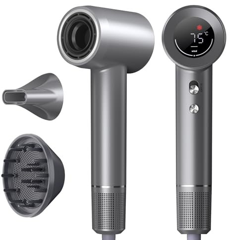 Asciugacapelli Ionico Professionale, 160.000 giri/min Phon Capelli Professionale Motore Senza Spazzole da 1600W, Asciugacapelli da 57 dB, Asciugatura Rapida con Ugello Magnetico