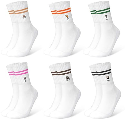 HAGOT 6 Paia Calze Spugna Donna Pacco,Calzini Sportivi Bianchi Morbidi, Calzini da Donna Metà Polpaccio,EU39-42