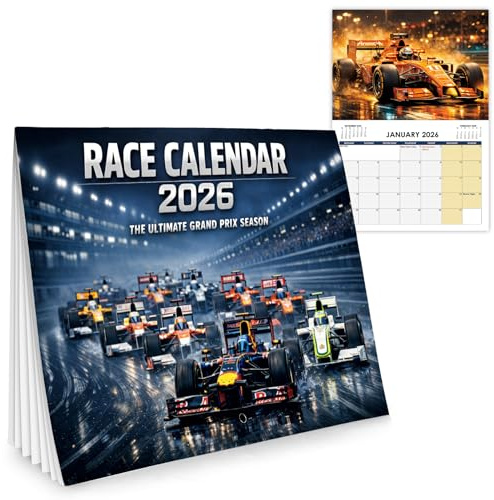 WALLFID A4 Formula 1 Calendar 2026, Formula 1 Gifts, F1 Gifts, F1 Poster Calendar 2026, Official Motorsport Season Planne, Unique Racing Presents for Men, Fan Decor for Home Office