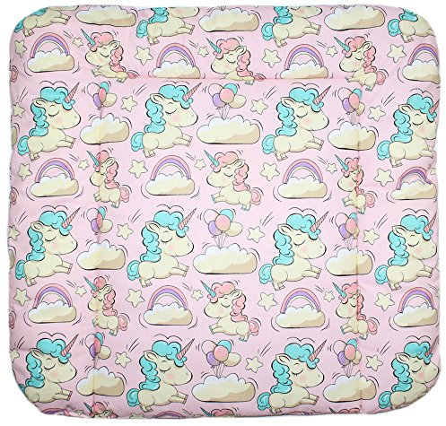 Baby Auflage Wickelauflage - EINHORN IN ROSA - 70x50 cm 70x70 cm 70x85 cm Wickeltischauflage 70x70 cm