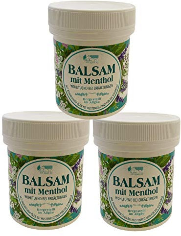 Iloda® 6x Balsam mit Menthol 125ml mit ätherischen Ölen, Erkältungsbalsam, Erkältungssalbe, Hustenbalsam, Wohltuend bei Erkältungen, Hergestellt im Allgäu