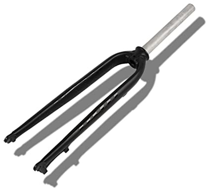LHHL Mountain Bike Rigid Forks 26 27.5 29 Aluminum Alloy Fork 28.6mm In XC Alloy Forks Disc Brake Bicycle Lightweight Front Fork Threadless Straight Tube For MTB Road Bikes (Color : Black)