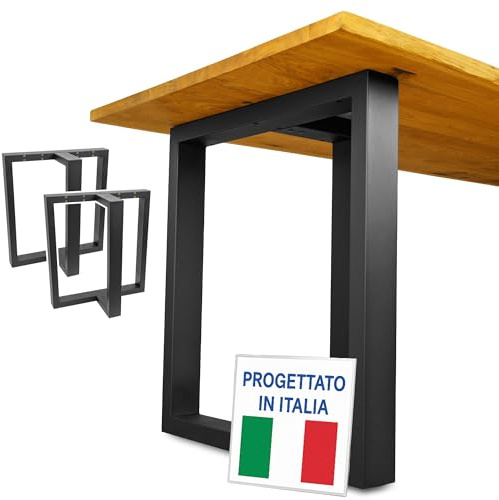 NEXT LEVEL - Patas para Mesas | 65x74x30cm, Perfil 80x40mm, Metálicas, para Madera y Cristal, Compatible con Anchos de 70, 80, 90 y 100cm | Ideal para Escritorio y Comedor - PM-017