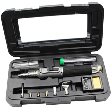 Homoyoyo Kit Saldatore Gas Senza Fili Saldatore Propano Portatile Torcia Per Brasatura e Saldatura Di Calibro Fiamma Punta Ricaricabile Autoaccensione