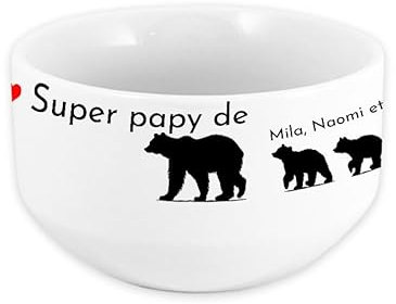 Bol personnalisable Famille ours - Clip art ours et oursons avec prénoms - Cadeau original