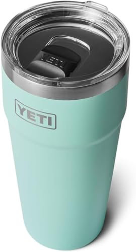 YETI Rambler Cup, Vacuum Insulated Stainless Steel Stackable Cup with Magslider Lid, Seafoam, 30 oz (887 ml)