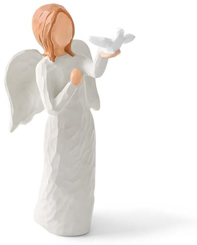 Estatua de Ángel de la Guarda , Figura de Ángel Pintada a Mano con Paloma, Regalo para Navidad Día de la Madre Acción de Gracias, Decoración Religiosa para el Hogar