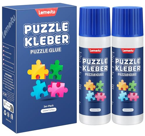 Lemeitu Puzzle Glue，Kleber Transparent, Puzzlekleber 2er-Pack, Puzzle Kleber um Puzzles zu fixieren und Aufzuhängen, 240ml Zubehör Conserver