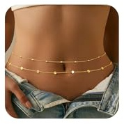 Cadena de vientre dorada para mujer, cadena de cintura de metal vintage, cadena de cintura dorada para mujer, cintura ajustable, decorada, elegante, cinturón de cadena, para bikini, playa, joyas