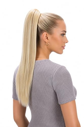 CAISHA 50cm Coda Di Cavallo Lily Posticci Per Capelli Con Pinza Capelli Capelli Extensions Finta Liscio Biondo Chiaro Mix H153