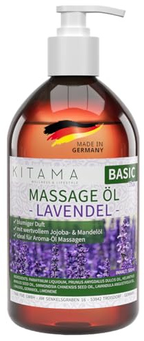 Kitama massageolja lavendel 500 ml autentisk thailändsk aromolja, tillverkad i Tyskland