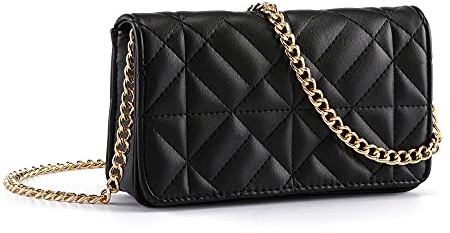 Ayliss Mini sac à main à bandoulière pour femme - Sac à main en cuir PU avec chaîne, noir, Mini