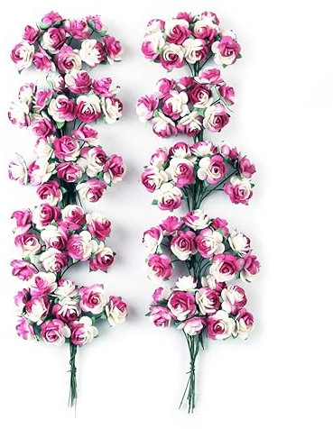 KADADSA 100 pcs Mini Mulberry Paper Roses Tiny Artificial Flowers Black Color Mulberry Paper Flower 15 mm Flower Wedding Scrapbooking Handmade, 18-20 mm-100 pcs