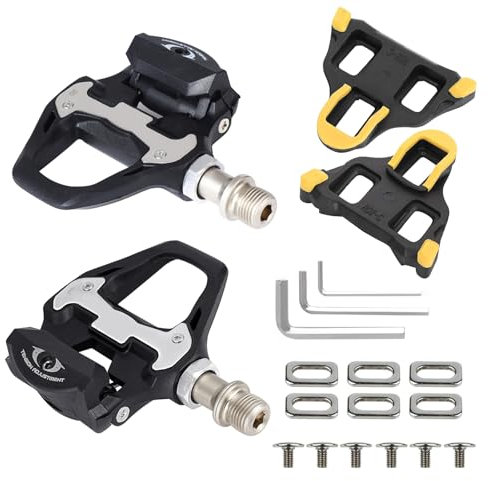 Lwtsrp Fahrradpedale, klick-Rennradpedale mit Stollen, Kompatibel mit SPD SL-System, SPD SL-Pedale, Inklusive Cleats und Montagematerial, aus Aluminiumlegierung, für Indoor Outdoor, MTB, Spin Bike