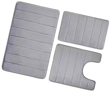 Fazvncv Set di tappeti da bagno antiscivolo, morbidi e assorbenti, in flanella, per doccia, casa, palestra, salone, asciugatura rapida