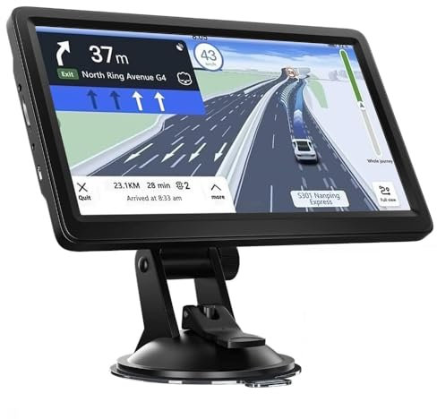 NEWFUN Navigatore Camion,Navigatore Auto,Schermo Capacitativo 2025 7 Pollici GPS Touchsceen Navigatore 8GB,con POI Avviso Guida vocale Lane Programma gratuito a vita Aggiornamento UE,per Auto Camion