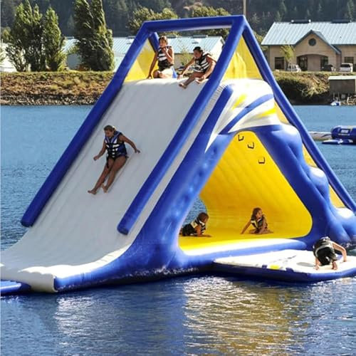 Extra Thick PVC Inflatable Bed with Climbing Tower and Trampoline, Perfect for Water Slides in Lakes, Ocean Parks, and Ships