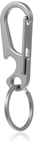 Ouligay Portachiavi a moschettone in acciaio inox, con apribottiglie e piccolo apribottiglie per birra, portachiavi carabino, moschettone a sgancio rapido per campeggio
