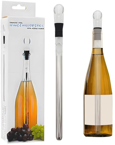 Refroidisseur De Vin Avec Bec Verseur - Bâton De Refroidissement Pour Bouteilles De Vin En Acier Inoxydable, Rafraîchisseur À Vins Bâton Avec Aérateur, Bâtons De Refroidissement À Vins Avec Bec