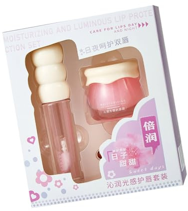 Korean Styles Lip Care Masque hydratant avec kit de brillance Baume réparateur pour lèvres sèches, crème hydratante pendant la nuit, soin des lèvres pour enfants et adolescents