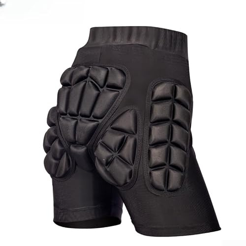 Short de protection unisexe avec rembourrage en EVA pour patinage sur glace – Vêtements de sport résistants aux chutes pour hockey et patin à roulettes, noir, taille S (protection des hanches)