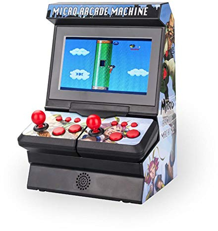 gaeruite 8-Bit 4,3 Pollici Mini Console di Gioco Arcade Classica Senza Fili, 2 Persone Che Giocano a Mano Macchina da Gioco Arcade per Bambini, Amici