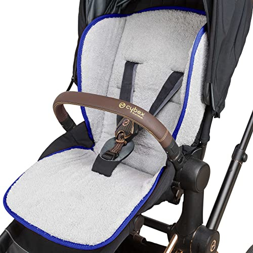 Babysanity® Morbido Riduttore Copri Passeggino Universale Materassino Neonato Soffice Imbottitura Rivestimento Spugna Di Cotone 100% Bordatura Copertura Laterale - Made in Italy - (Blu)
