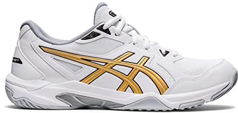 ASICS Men's Gel-Rocket 10 Indoor Court Shoes, 12M, White/Pure Gold