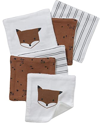 VERTBAUDET 6er-Pack waschbare Stofftücher pack wollweiß/orange fuchs ONE SIZE