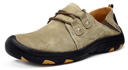 Asifn Scarpe Invernali Stringate Basse Uomo Mocassini Passeggio per Esterni Pelle Scamosciato Allacciare Sneaker Piatto Morbido Fatto a Mano Antiscivolo（Marrone,39/40 EU,40 Taglia del Marchio