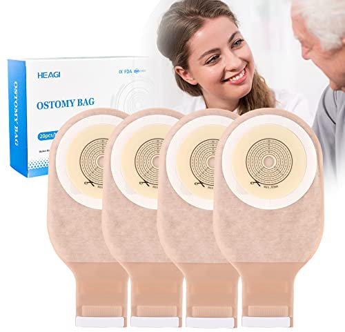Lot de 20 sacs de colostomie, 1 pièce, 15 mm-60 mm, poches égouttables avec fermeture pour soins d'iléostomie