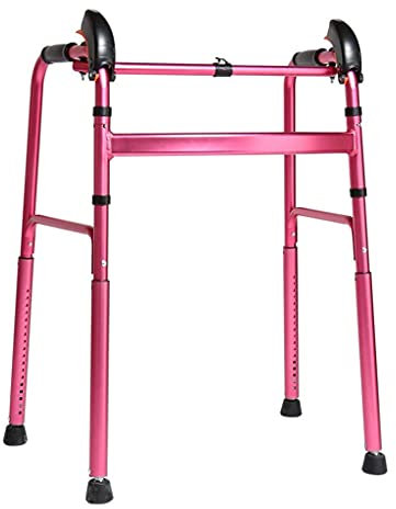 Andadores para Personas Mayores Andador Ligero Plegable para Ancianos sin Ruedas, reposabrazos Ajustable para Ancianos (aleación de Aluminio) (Rojo) Interesting