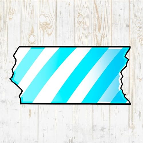 Washi Tape Decals Peel & Stick - Wall Vinyl Stickers - Kawaii DIY Craft Arts Cartoon Watercolor Colorful - Car Window Truck Laptop Tumbler - Boys Girls Kids Bedroom Room Decor DWSV20821