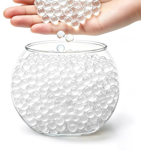 damoguin 20000 perlas de agua, bolas de gel de agua no tóxicas, utilizadas para hacer velas flotantes, adecuadas para decoraciones centrales de bodas y decoración de plantas (Transparente)