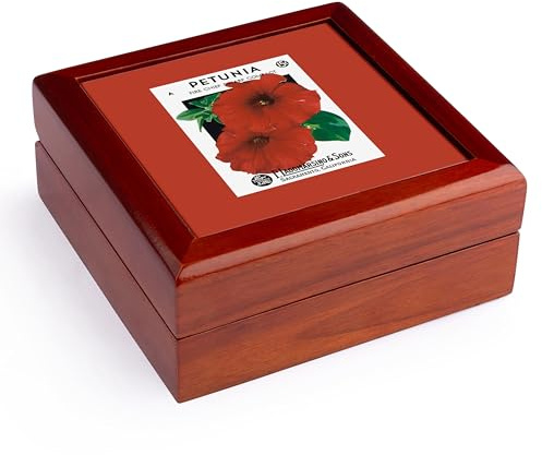 3dRose Petunia Fire Chief Dwarf Compact Deep Red Flower Seed Packet, Jewelry Box jb-170471-1