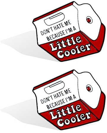 Mabor 2 Stück Lustig Pins Anstecker，Emaille Brosche Cartoon Milchkarton Rot Weiße Süße Anstecknadel für Rucksäcke Revers Anstecker Kleidung Pins für Taschen Neuartige Hutnadel Accessoires aus Metall