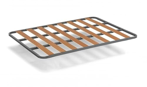 HOGAR24 ES | Somier Basic con Láminas de Madera | Estructura de Tubos de Acero de 30x30 mm | Medida: 120x200 cm | No Incluye Juego de Patas